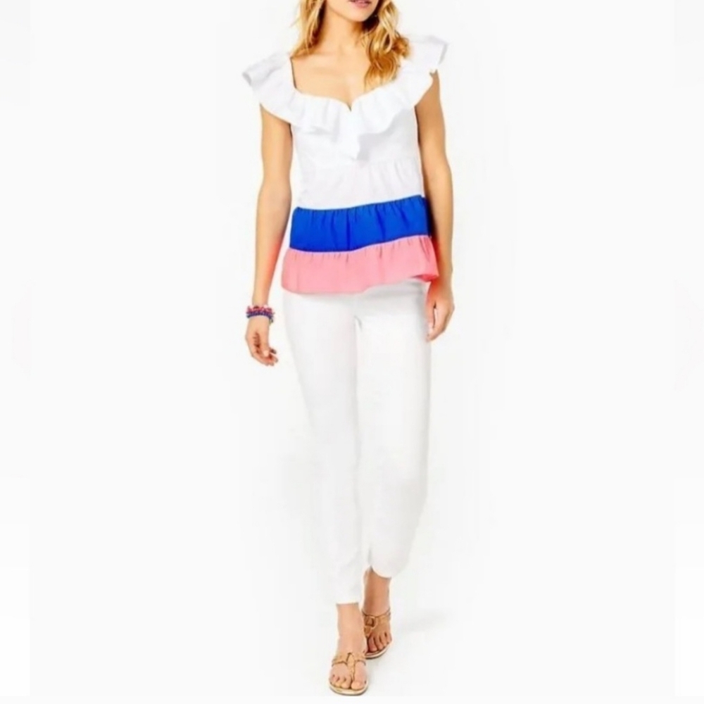 Lilly Pulitzer Emie Ruffle Top | Size 14 - NWT